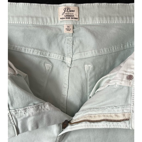 J. Crew Pale Mint Green Lookout Highrise Skinny Jeans, Sz 31, Cropped - Picture 5 of 16